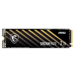 MSI SPATIUM M470 PCIe 4.0 NVMe M.2 2TB SSD PCIe Gen4x4, 5000MB/s Read, 4400MB/s Write, 3300TBW, Data Security