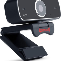 Redragon GW600 720P Webcam with Built-in Dual Microphone 360-Degree Rotation - 2.0 USB Skype Computer Web Camera