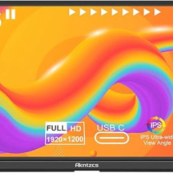 Akntzcs HD-160 Touch Screen Portable 16 Inch Full HD 1920 x 1200P HDMI USB Type-C Touchscreen Monitor HDR Eye Care, 300cd/, Plug&Play, Portable for Laptop/PC/PS4/Xbox/Phone (open box)
