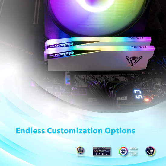 Patriot Viper Elite 5 RGB DDR5 32GB (2x16GB) 6000MT/s CL30 Desktop Gaming Memory – White