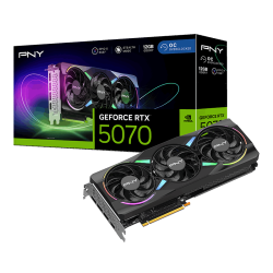 PNY NVIDIA GeForce RTX™ 5070 12GB ARGB Overclocked Triple Fan Graphics Card (DLSS 4, PCIe® 5.0, HDMI®/DP 2.1, 2.4-Slot, Epic-X™ RGB Lighting)