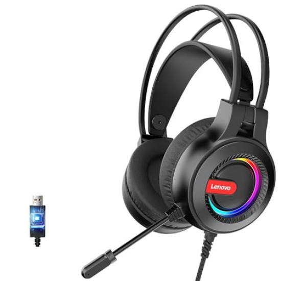 Generic for Lenovo Thinkplus G80-B USB RGB Gaming Headset - 7.1 Surround Sound - Noise Cancelling Microphone