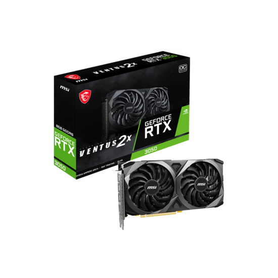 MSI Gaming GeForce RTX 3050 8GB GDRR6 128-Bit HDMI/DP PCIe 4 Torx Twin Fans Ampere OC Graphics Card (RTX 3050 Ventus 2X 8G OC)