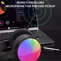 Lenovo G83B Gaming Headphone Wired Stereo Earphones With Microphone RGB Light Esports Headsets Noise Reduction