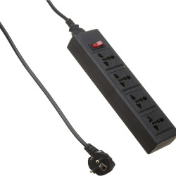 I-rock power strip 4 triple output + socket power 220v 2m - black