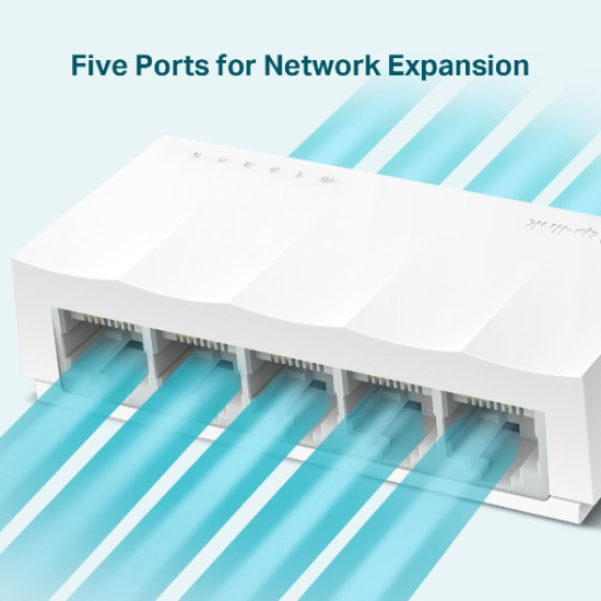 TP-LINK LS1005 Desktop Switch, 5 Ports - White TP-LINK LS1005 Desktop Switch, 5 Ports - White