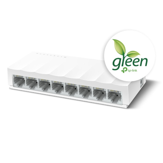 TP-LINK LS1008 Desktop Switch, 8 Ports - White TP-LINK LS1008 Desktop Switch, 8 Ports - White