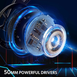 ABKONCORE B581 USB Gaming Headset with 7.1 Surround Sound - Noise-Cancelling Mic, On-Ear Controls, LED Light
