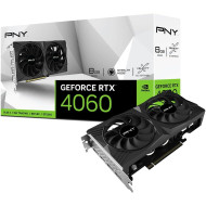 PNY GeForce RTX™ 4060 8GB VERTO™ Dual Fan Graphics Card DLSS 3 (128-bit, PCIe 4.0, GDDR6, HDMI/DisplayPort, Supports 4k, 2 slot)