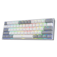 REDRAGON K617 Fizz RGB 60 Gaming Mechanical Keyboard – Red Switches // White Grey 