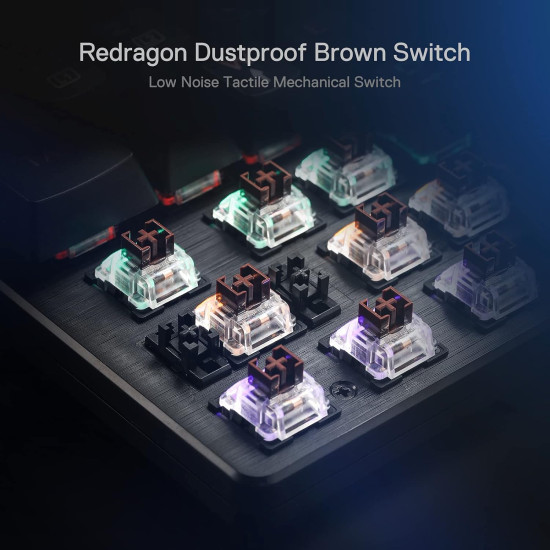 Redragon K608 Valheim Mechanical Gaming Keyboard, Tactile Brown Switch, 104 Keys, LED Rainbow Backlit