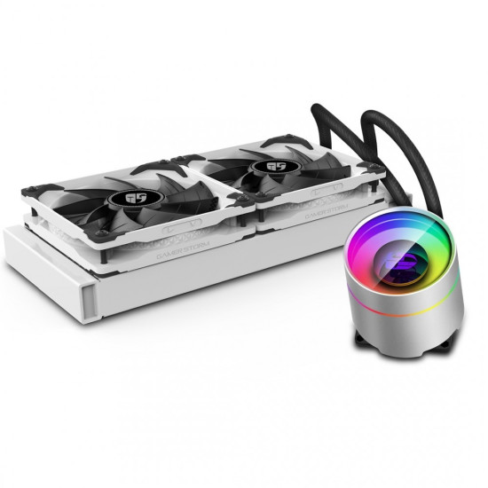 DEEPCOOL Castle 240EX Addressable RGB AIO CPU Liquid Cooler-WHITE