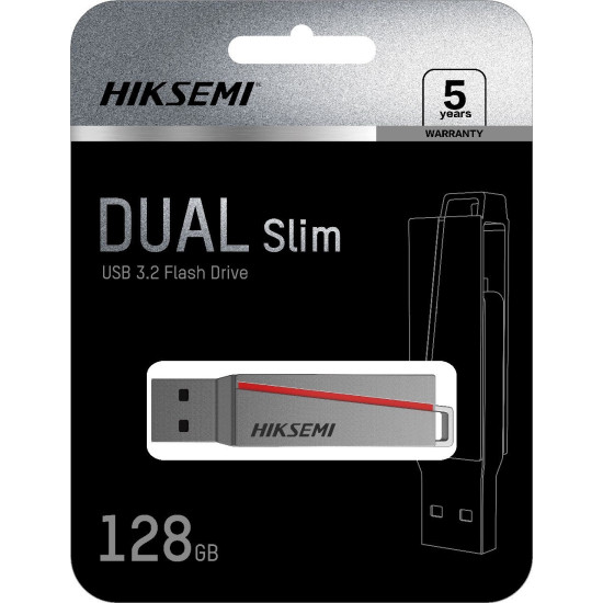 Hiksemi Dual Slim 128GB USB-C Flash Drive