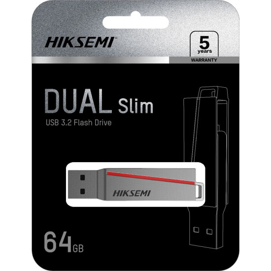 Hiksemi Dual Slim 64GB USB-C Flash Drive
