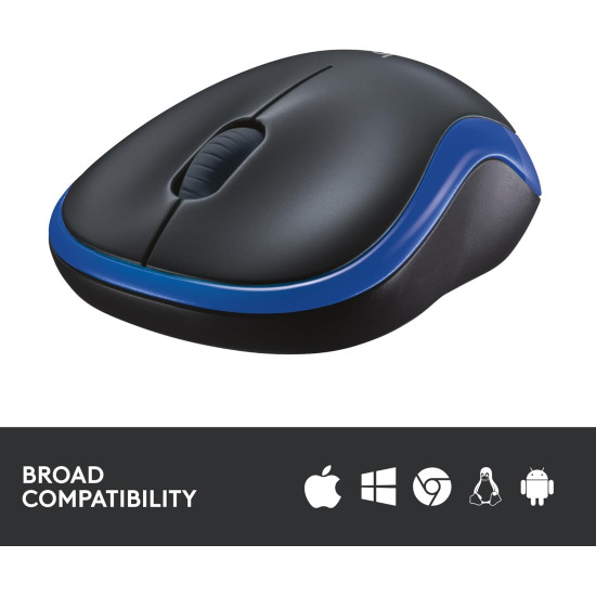 Logitech M185 Blue Wireless Mouse