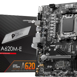 MSI PRO A620M-E ProSeries Motherboard AMD AM5 DDR5 PCIe 4.0 SATA 6Gb s M.2 USB 3.2 Gen 1 Gbps LAN DVI HDMI mATX